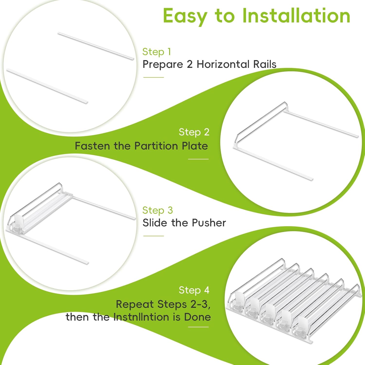 Soda Can Dispenser for Refrigerator,Self-Pushing Drink Organizer for Fridge, Width Adjustable Fridge Organization, Beer Pop Can Water Bottle Drink Dispenser for Fridge (15.1D) White (White, 6 Row)